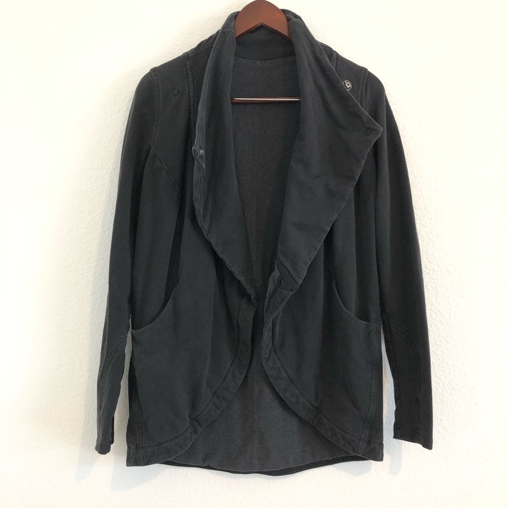 lululemon athletica that’s a wrap Black Draped Open Blazer Jacket Size 4